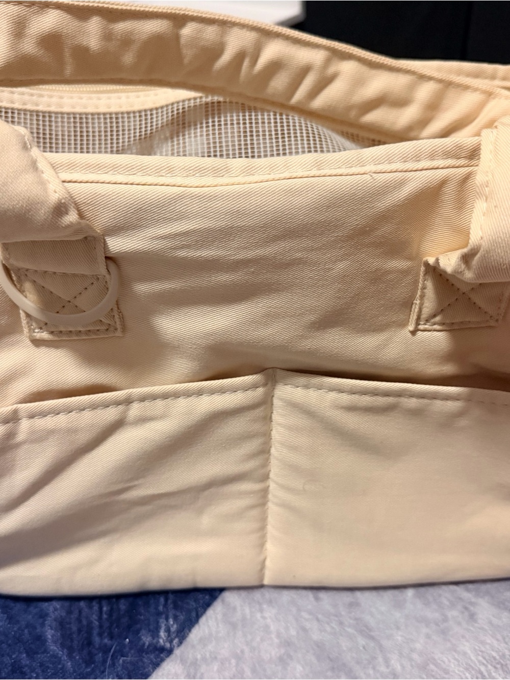 Cream Soft-Sided Dog Carrier Tote - Comfortable Travel Pet Bag